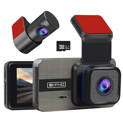 XQCK Dash Cam Front and Rear: 2K+1080P Dual Dash Camera for Cars, with 3.0" IPS Screen, G-Sensor, Loop Recording, 170° Wide Angle, Night Vision, Parking Mode,32GB SD Card Included,No WiFi