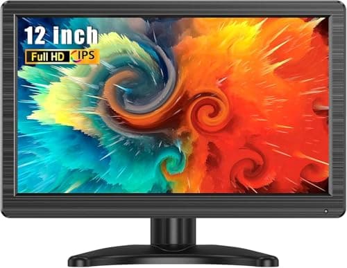Eyoyo 12 Inch Small HDMI Monitor Mini IPS Panel HD Video Monitors Screen for Laptop, Security Camera, Raspbery Pi, 1366x768, Built-in Speaker