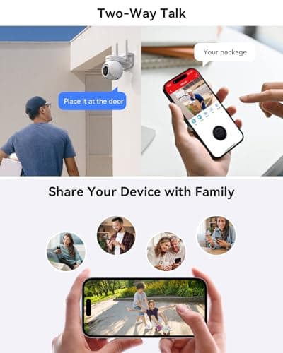 VORGUT Wireless Security Camera System with 10" LCD Monitor, 2PCS 3MP PTZ Outdoor Camera for Home Surveillance, 10CH NVR with 500G HDD,Auto Tracking,Human Detection,Color Night Vision,No Monthly Fee 7