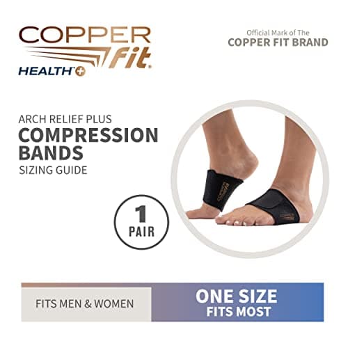 Copper Fit CFACBP Health Unisex Arch Relief Plus with Built-In Orthotic Support, Black 5