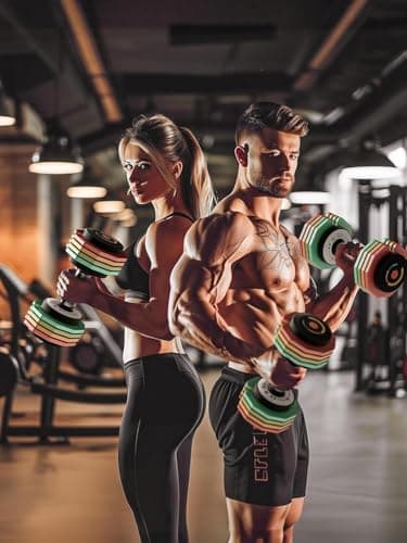 Adjustable Dumbbells Set 22.5LB Pair, 1-Sec Fast Adjustable 5 Free Weights, Premium Comfort Non-slip Metal Handle, Compact Size for Full Body Home Workout (Colorful) 6