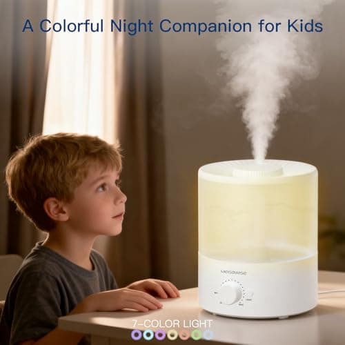 MegaWise Ultrasonic Cool Mist Humidifier SK7620 - 1.5L Capacity, Whisper-Quiet Operation, Adjustable Mist Output, Auto Shut-Off - Ideal for Home, Office, Baby Room, and Bedroom 5