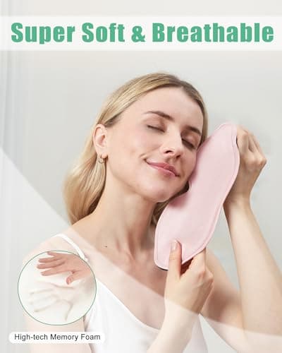 BeeVines 2 Pack 3D Contoured Sleep Mask Sleeping Eye Masks for Lash Extensions, Night Molded Mask with Adjustable Strap, 100% Block Light Eye Shade Cover for Traveling Yoga Nap 6