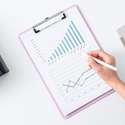 Deli Plastic Clipboard, Clipboards with Low Profile Clip, Standard A4 Letter Size Clipboard for Office, Nurses, Students, and Women, Size 12.4 ×9 Inch, Pink 6