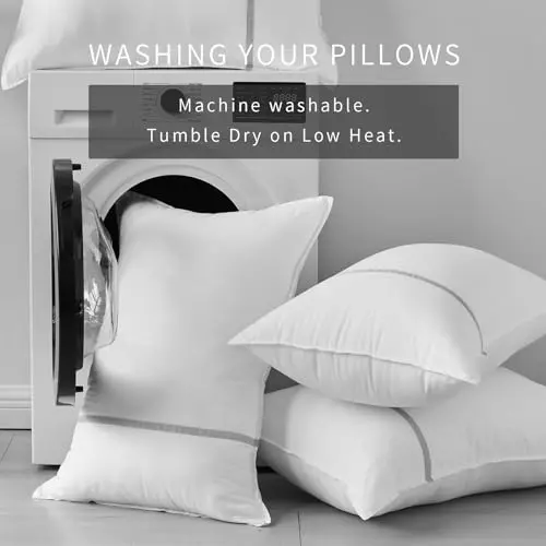 MUFEW Bed Pillows Standard Size Set of 2, Firm Hotel Pillows for Sleeping, Cooling Pillows for Side & Back Sleepers, Down Alternative Filling, 20 x 26 Inches 8