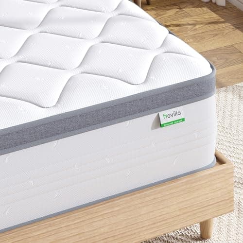 Novilla Full Mattress, 10 Inch Hybrid Full Mattress in a Box, Pocket Innerspring Pillow Top Mattresses for Motion Isolation, Pressure Relief & Enhanced Edge Support,Soft Feel but Supportive 6
