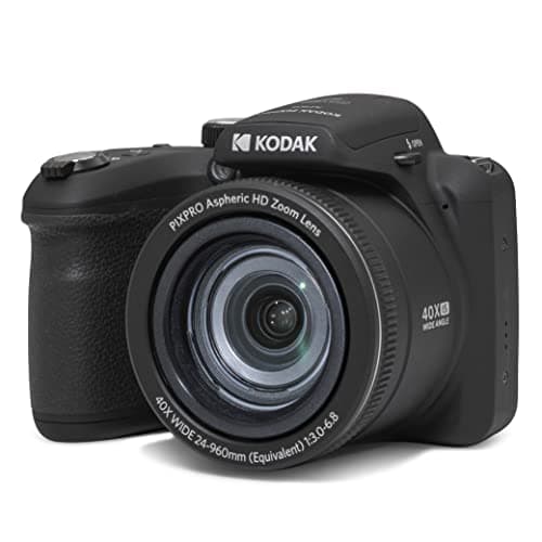 Kodak PIXPRO AZ405 Digital Camera, 40x Optical Zoom Bridge with 20MP Sensor, AA Batteries, OIS, 1080p Full HD Video, Black