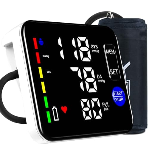 GUAEVER Blood Pressure Monitor Rechargeable Upper Arm Blood Pressure Monitors for Home Use Large Screen Bp Machine with 8.7"-16.5" Bp Cuff, 2x120 Memory, Voice Broadcast Bp Monitor (Black)