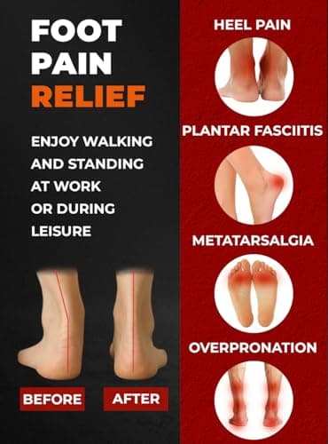 CRUVHEAL 220+ lbs Plantar Fasciitis High Arch Support Insoles Men Women - Orthotic Shoe Inserts - Boot Work Shoe Insole (M, Black) 4