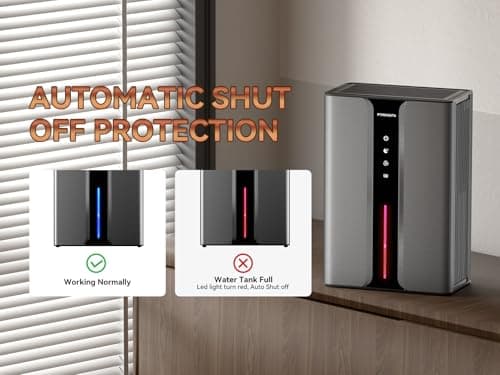 PTHRAOUTA Home Dehumidifier with Drain Hose, (950 sq.ft) 95oz Quiet dehumidifier for Bathroom Bedroom, with Air Reusable Filter Indoor deshumidificador for Basement RV Closet 8