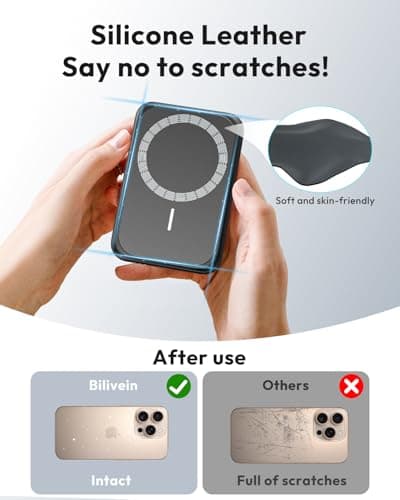 Bilivein Magnetic Portable Charger 10000mAh for iPhone 15W Slim Wireless Power Bank with USB-C Cable - 20W Fast Charging PD QC 3.0 Battery Pack for iPhone 17 16/15/14/13/12 Series 7