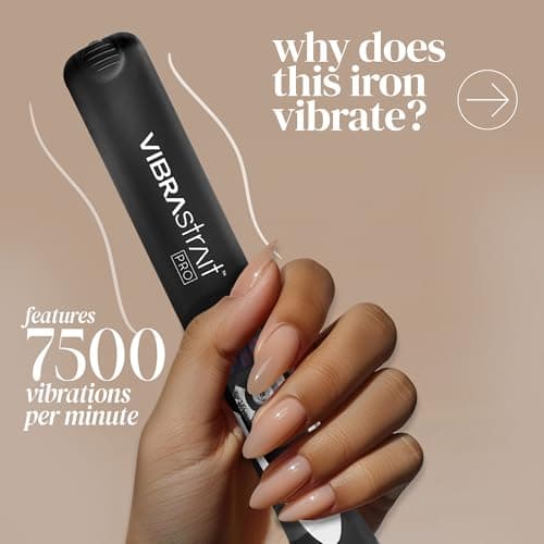 Vibrastrait Pro Vibrating Ceramic Tourmaline Ionic Flat Iron, 1-inch - Fast, Frizz-Free Ceramic Hair Straightener with Easy, Gentle Glide for Waves, Curls, Smooth Hair - Professional Styling Tools 2