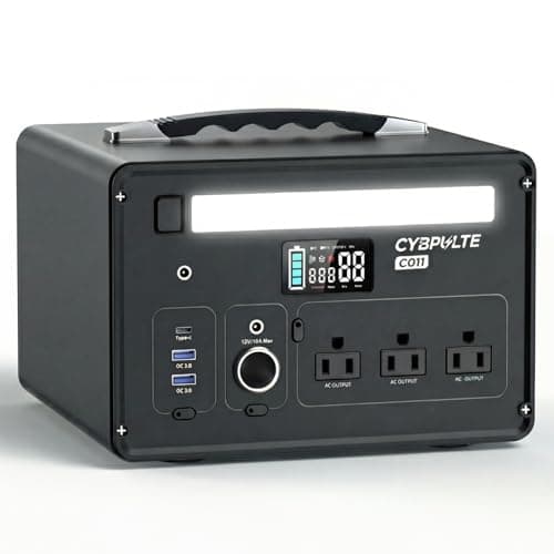 Portable Power Station 1000W (2000W Surge), 1008Wh LiFePO4 Power Station with 3 AC Outlet, 140W USB-C Fast Charging,8 Ports Solar Generator for Camping Indoor Outdoor Emergency RV Trip (CYBPULTE C011)