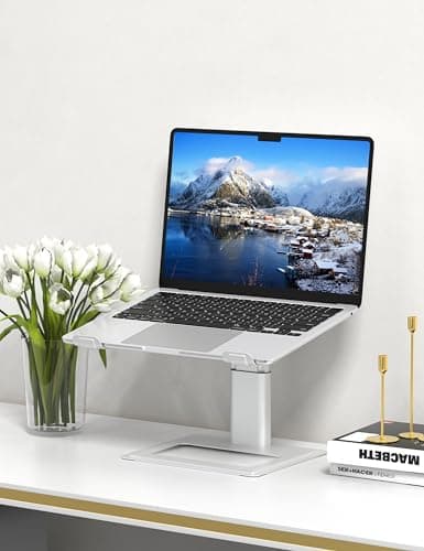 SOUNDANCE Adjustable Laptop Stand for Desk, Computer Stand, Ergonomic Laptop Riser Holder Compatible with 10 to 17.3 Inches Notebook PC Computer, Aluminum Silver 6