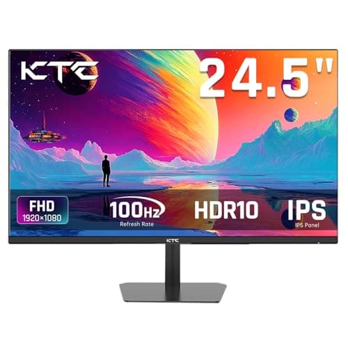 KTC 24.5 Inch 100Hz IPS Computer Monitor - FHD(1920 x 1080P), Anti-Blue Light Screen, 126% sRGB, 16.7M, Support FreeSync and GSync, PC Monitor for Casual Gaming and Working
