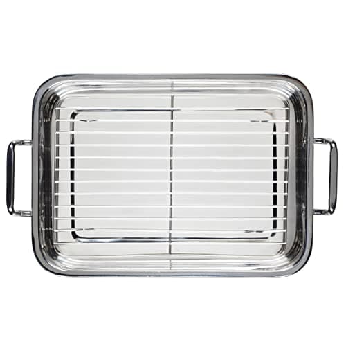 Farberware Classic Traditions Stainless Steel Roaster/Roasting Pan with Rack, 17 Inch x 12.25 Inch 6