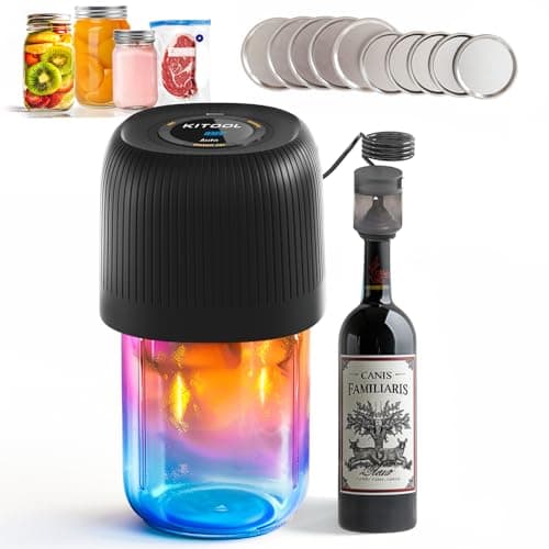 Electric Mason Jar Vacuum Sealer Kit for Wide-Mouth & Regular-Mouth Mason Jars, Food Saver Vacuum Canning Sealer Machine (Sapphire Can Opener)