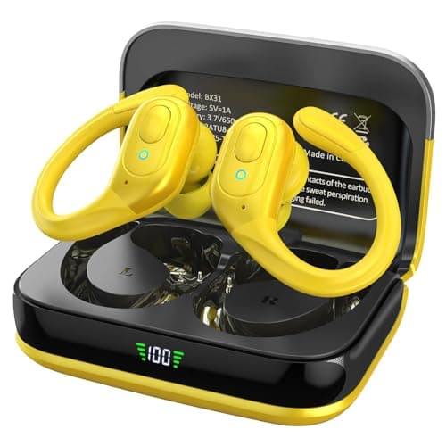 sajawass Wireless Bluetooth Earbuds, Pure Yellow