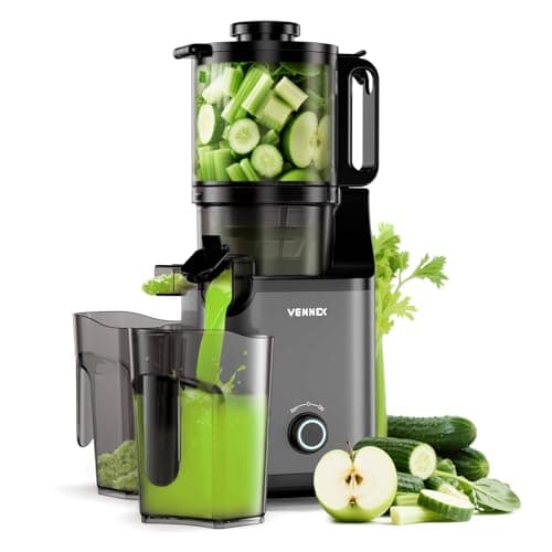 VENNXE Cold Pressed Juicer, Slow Masticating Juicers Machines for Vegetable and Fruits, Easy to Clean Juice Extractor with 50 oz Capacity and 5.7" Extra Large Feed Chute, BPA Free Electric Juice Maker