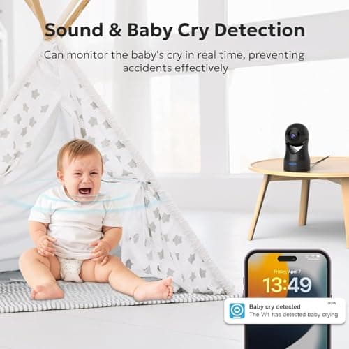 owltron Indoor Camera 2K, 360 Cameras for Home Security with Motion Detection, Baby Monitor with Phone App, 2.4G WiFi Pet Cam with Night Vision & 2-Way Audio 6