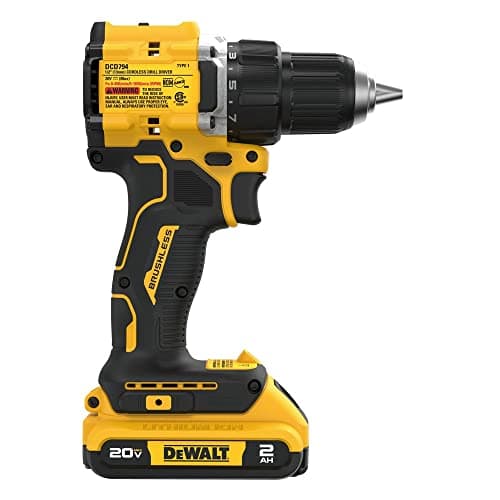 Dewalt DCD794D1 20V MAX ATOMIC COMPACT SERIES Brushless Lithium-Ion 1/2 in. Cordless Drill Driver Kit (2 Ah) 5