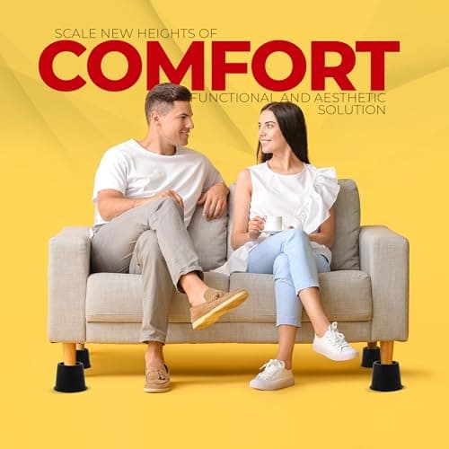 Utopia Bedding Bed Risers 3 Inch - 8 Pack - Round Furniture Risers with Top Anti-Slip Foam with Metal Plate & Bottom Rubber Pads - Bed Risers Heavy Duty for Sofa, Couch & Chair Lifts (Black) 6