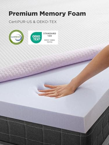 PERLECARE 3 Inch Gel Memory Foam Mattress Topper for Pressure Relief, Premium Soft Cooling Sleep, Non-Slip Design with Removable & Washable Cover, CertiPUR-US Certified - Queen 7