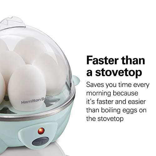Hamilton Beach 3-in-1 Electric Egg Cooker for Hard Boiled Eggs, Poacher Eggs, Omelet Maker & Vegetable Steamer, Holds 7, Mint (25504) 6