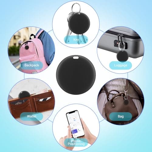 [Apple MFi Certified] LBPRT Air Tracker Tag 4 Pack, Smart Bluetooth Item Finder Work with Apple Find My (iOS Only, Android not Supported), Key Locator for Luggage Suitcase, Wallet. Replaceable Battery 6