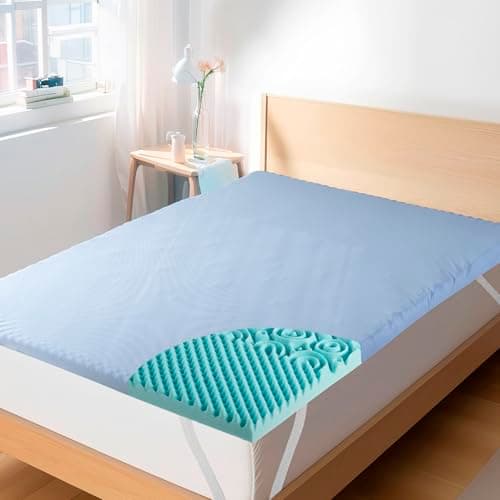 Planet Sleepings 3 Inch Memory Foam Mattress Topper, Gel Foam Mattress Topper with Breathable Cover for Pressure Relief, Bed Topper in a Box CertiPUR-US Certified, Twin