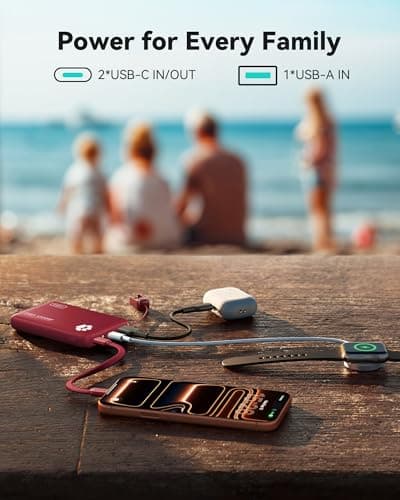 INIU Portable Charger, Ultra Slim 10000mAh 45W PD Power Bank, Fast Charging Mini Battery Pack, Travel Trip Family Essentials Powerbank for College Students Travelers Teen Boys Girls, Red 6