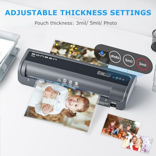 Laminator Machine, Bonsen 13 Inch Wide Thermal Laminator with Never Jam Technology, A3 Laminating Machine with 100 Laminating Sheets for School, Office and Home, Black (L3402) 5