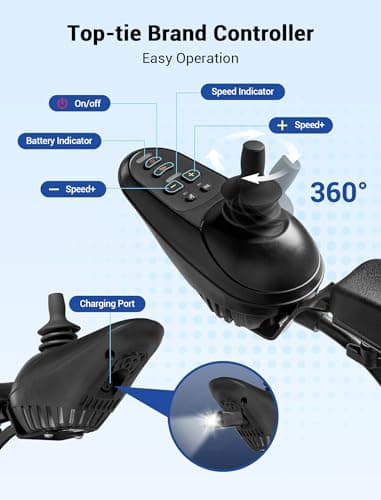 Aotedor Electric Wheelchair for Adults, 500W Motor All-Terrain Foldable Power Motorized Wheelchairs, Airline Approved Portable Travel Wheelchair with 15 Miles Long Range Lithium Battery 8