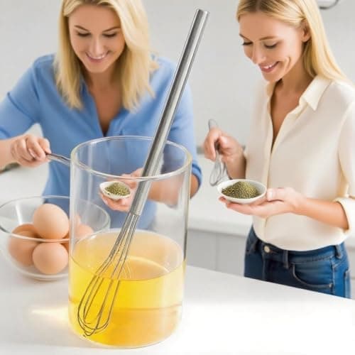 FLYINGSEA Whisks,Small Whisk,Mini Whisk,Stainless Steel Whisks,Cooking and Kitchen Gadget.(1 Pcs) 5