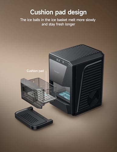 HiCOZY B1 2" Clear Ice Ball Maker Countertop,Sphere Ice Maker with IcyGem Technology, 2 Big Balls in 60Mins,40 pcs/Day, Self-Cleaning Ice Machine with Ice Tong for Cocktails, Whiskey & Bourbon 7