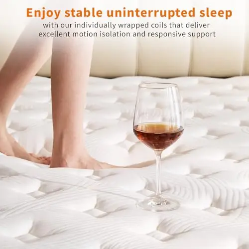 VERINOTE 12 Inch Mattress,Medium Firm Hybrid Memory Foam & Pocket Springs for Pressure Relief CertiPUR-US Certified Fiberglass Free, 500 Night Trial (12 inch, Queen) 7