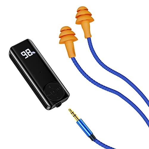 Bluetooth Ear Plugs Headphones for Work, Wireless Earbuds with 60H Battery Bluetooth Adaptor, Noise Cancelling Earplugs, Wireless Earphones with Mic & Control, for Motorcycle Riding Construction Work