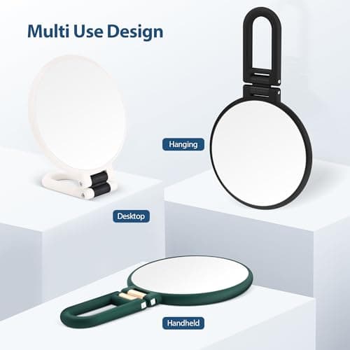 B Beauty Planet 30X Magnifying Mirror, Hand Mirror with Handle, Double Sided Hand Mirror with 30X/1X Magnification, Travel Essential Portable Foldable Makeup Mirror for Precision Makeup Black 6