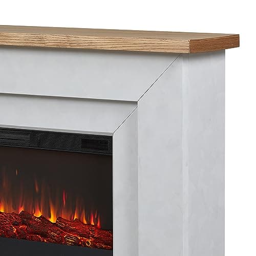 Real Flame Malie 68" Landscape Electric Fireplace with Mantel for Living Room or Bedroom, Replaceable Fireplace Insert Heater, Realistic Log and Flame Effect, Remote Control, Timer 6