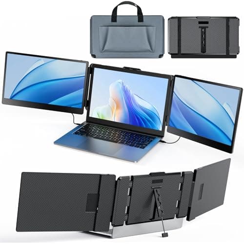 SMISEACOW Laptop Screen Extender Kwumsy S2 Triple Monitor Extender Ultra Slim 14" 1080P FHD IPS Portable Monitor for Laptop with Stand Compatible with Mac Windows Linux PS4/5