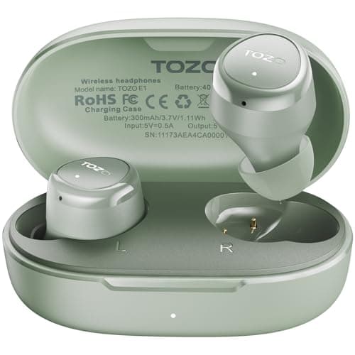 TOZO Wireless Earbuds Build in Mic Clear Calls Ergonomic Light Weight Bluetooth 5.3 in Ear Headphones Waterproof Premium Stereo Sound Ear Buds 30H Playtime with 32 EQs via APP