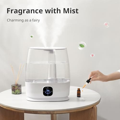 TASIGOK Humidifiers for Bedroom Home, 6L Cool and Warm Mist Air Humidifier for Large Room Baby Nursery, 50H Easy Clean and Top Fill, Quiet with Ultrasonic, Essential Oils, Auto Mode, for House, Plants 8