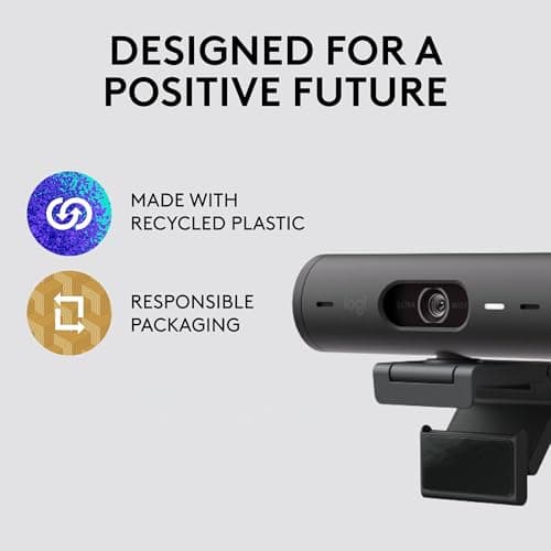 Logitech Brio 501 Full HD Webcam with Auto Light Correction, Show Mode, Noise Reduction Mics, Privacy Cover, Works with Microsoft Teams, Google Meet, Zoom, Nintendo Switch 2 New GameChat Mode - Black 5