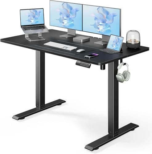 Marsail Electric Standing Desk, Adjustable Height Stand up Desk, 48 x 24 Inches Sit Stand Home Office Desk, Computer Desk, Black
