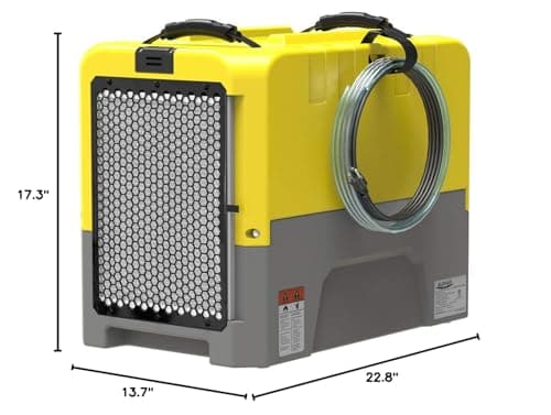 ALORAIR 180 PPD Commercial Dehumidifier with Pump Drain Hose, LGR Dehumidifiers for Basement Warehouse & Job Sites, Crawl Space Dehumidifier for Water Damage Restore, 5-Year-Limited Warranty, Yellow 8