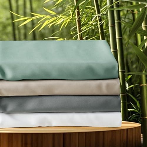 David's Home Cooling Fitted Sheet Queen Size, 100% Rayon Derived from Bamboo, 16" Deep Pocket 2.5cm Wider Elastic, Luxury Smooth Silky Soft Breathable Bottom Sheet for Hot Sleeper, White 7