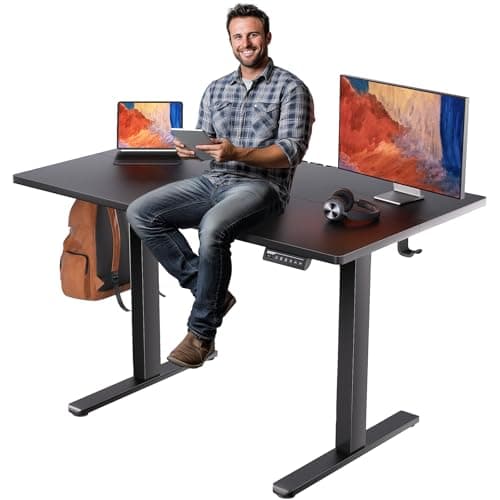 ErGear Electric Standing Desk, 48" x 24" Height Adjustable Desk, Computer Desk with 4 Memory Smart Pannel, Home Office Desk with Splice Board 8