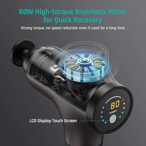 Mebak 3 Massage Gun, Massage Gun Deep Tissue for Athletes, Professional Muscle Percussion Massager, Massager for Shoulder Leg Back Body Pain Relief, Quiet Portable Sport Tool, Gifts for Him 6