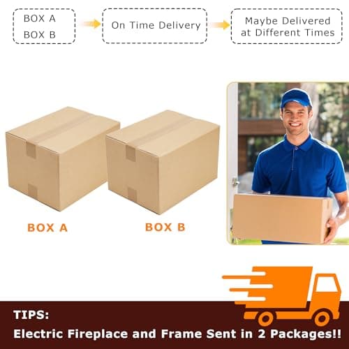 CKEASEAN 42 inch Electric Fireplace with Mantel, Portable Freestanding Wood Stove with Remote Control, 23'' Fireplace Insert Heater,1400W Realistic 3D Flame Stacked Stone Surround 6