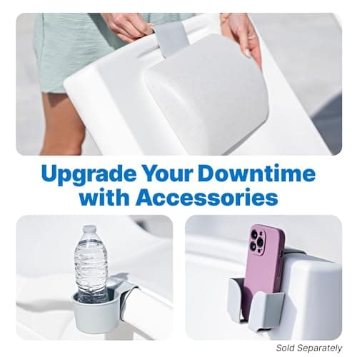 Step2 Vero Pool Lounger, Fade-Resistant, Waterproof Patio Furniture, Pool Lounge Chair for Sun Shelf, Use in Pools with Shelves Up to 12-Inches Deep or Outside Pool Deck, Weighted, White 7